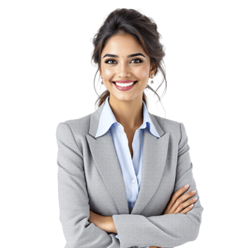 A beautiful business woman in a suit png