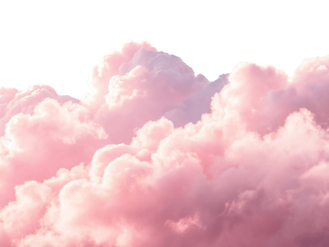 Soft pink clouds against transparency background create dreamy atmosphere . png