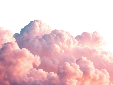 Soft pink clouds against transparency background create dreamy atmosphere. png
