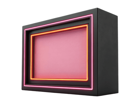 Modern neon light box with vibrant colors and sleek design png