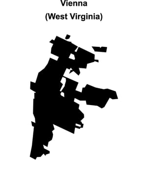 Vienna, West Virginia blank outline map vector