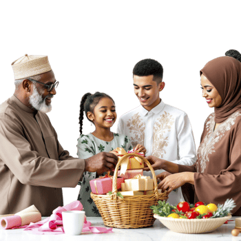 A family is preparing food for a holiday png