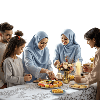 A family of muslims celebrating a holiday png