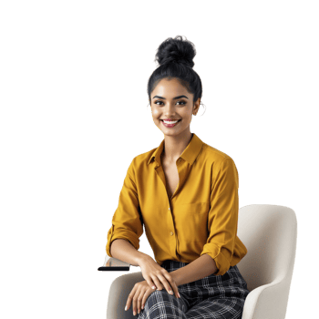 A woman sitting on a chair with a book in her hand png