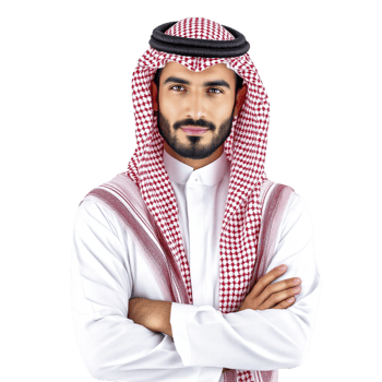 Arab man with beard and traditional clothing png