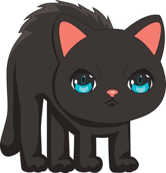 Scared Black Cat Cartoon Mascot vector