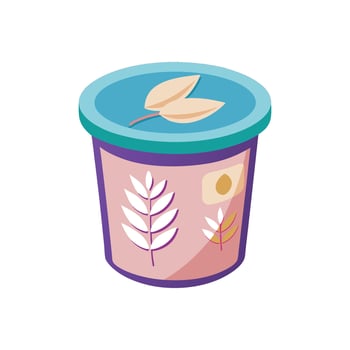 Creamy Oat Milk Yogurt for Nutritious Meals vector