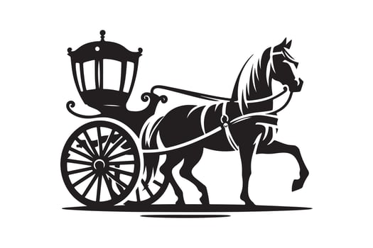 Black Horse Carriage Design for Marketing vector