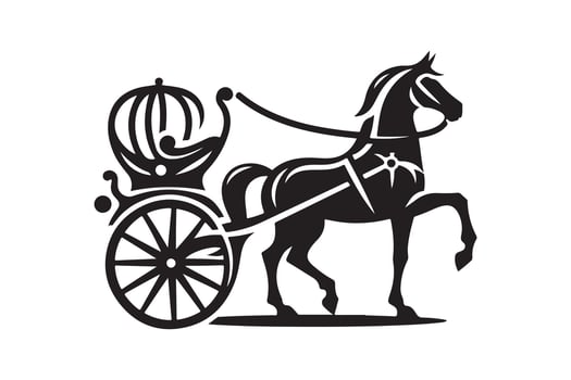 Customizable Black Horse Carriage Illustration vector