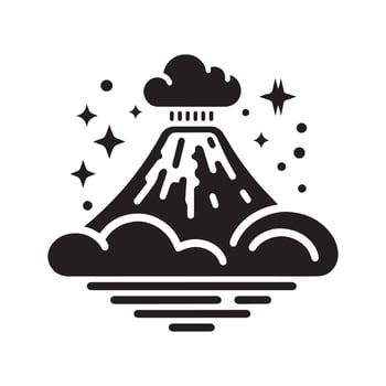 Unique Volcano Black Illustration Design vector