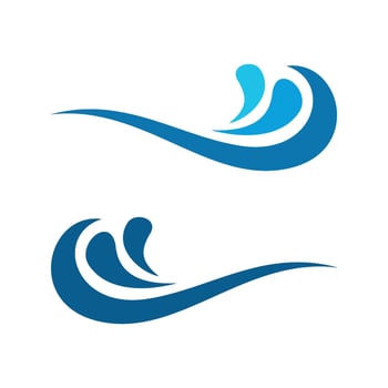Set Blue Water Waves Swoosh Logo Template Illustration Design. EPS 10. vector