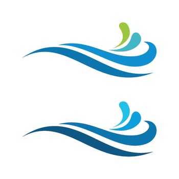 Set Blue Wave Ornamental Swoosh Logo Template Illustration Design. EPS 10. vector