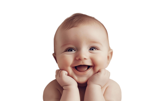 Happy baby toddler smiling transparent , isolated background cutout. Joy, happiness, smile png