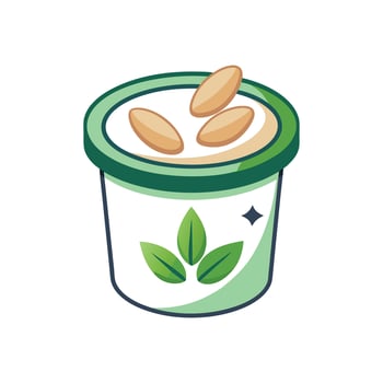 Delicious Almond Yogurt Snack vector