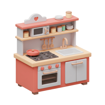 Play Kitchen Set Cute Toy Kitchen with Utensils and Accessories png