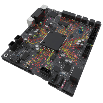 Close-up of Complex Motherboard with Circuitry and Components on White png