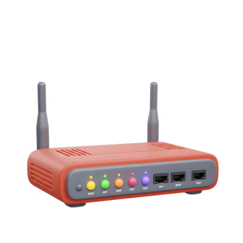 Modern Wireless Router Network Connection Device on a White Background png