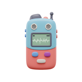 Cartoon Walkie Talkie with Signal on Screen Wireless Communication Device png