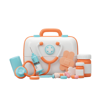 First Aid Kit with Medical Supplies Illustration for Healthcare Concept png