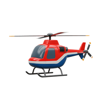 Cartoon Style Helicopter Illustration Isolated on White Background png