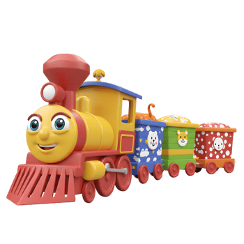 Cute Toy Train with Carriages Isolated on White Background for Kids png