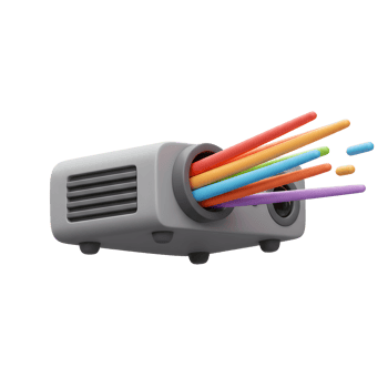 Projector Displaying Vibrant Rainbow Colors for Presentation and Entertainment png