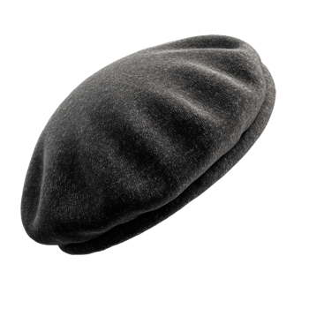stylish black beret with soft texture and elegant design png