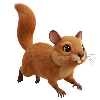 Cute Cartoon Squirrel Running Animation on Isolated White Background png