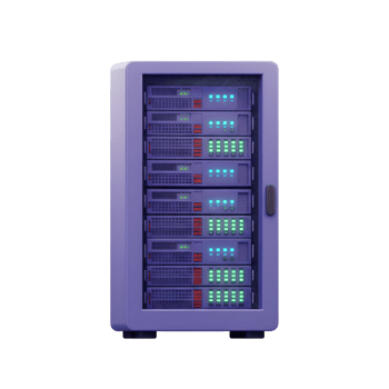 Rendering of a Server Rack for Data Storage and Computing png