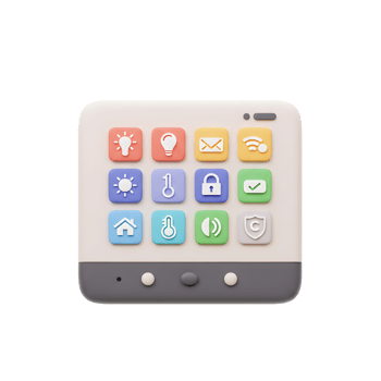 Smart Home Control Panel with App Icons and Rounded Design png