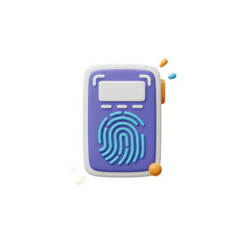 Fingerprint scanner cartoon icon for security and digital technology png