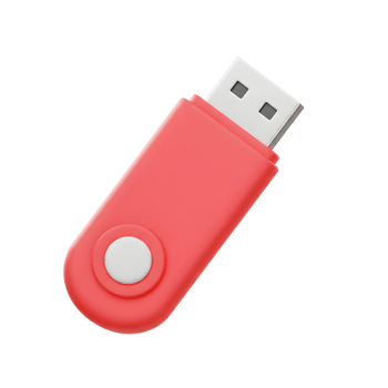 Red USB Drive Flash Memory Stick Isolated on White Background png
