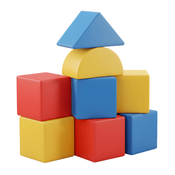 Stacking Colorful Wooden Building Blocks for Kids Learning and Play png