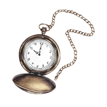 Pocket watch with a chain. Handmade watercolor illustration. A color image of a vintage accessory. Separate from the background. Perfect for posters, postcards and banners, flyers, packages and labels png