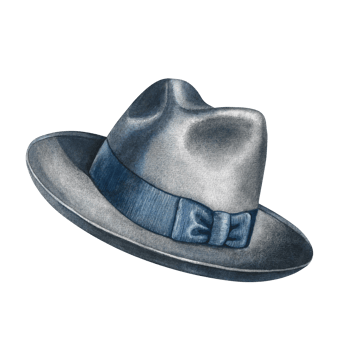 Men's grey hat. Handmade watercolor illustration. A color image of a men's accessory. Separate from the background. Perfect for banners, flyers, packages, labels, invitations, and more. png