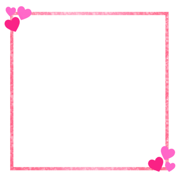 A pink square frame with love hearts png