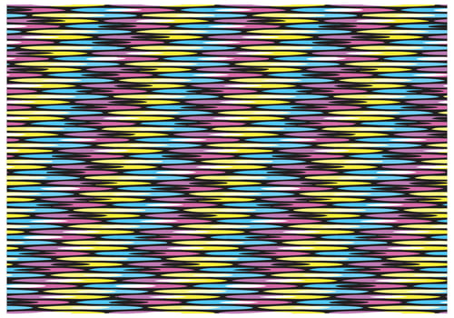 Colorful abstract pattern featuring wavy lines in pink, yellow, blue, and black, creating a dynamic visual texture, it could be used as a wallpaper, fabric design, pillow and bag vector