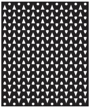 A geometric pattern featuring alternating black and white triangular shapes, interspersed with circular holes, creating a visually striking design. vector