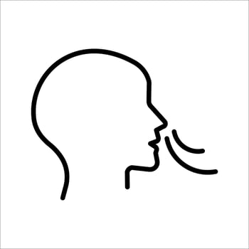 Breathing Icon Symbol isolated white background. illustration. color editable. vector