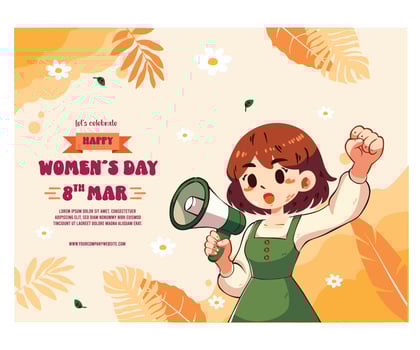Vibrant Women's Day Celebration Banner Design Illustration vector