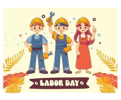Colorful Labor Day Celebration Illustration vector