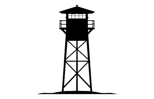 A Fire Lookout Tower Clipart Silhouette vector