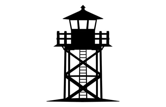 Fire Tower Clipart isolated on a white background vector