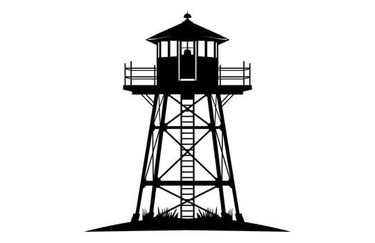 Fire Watchtower Silhouette Clipart vector