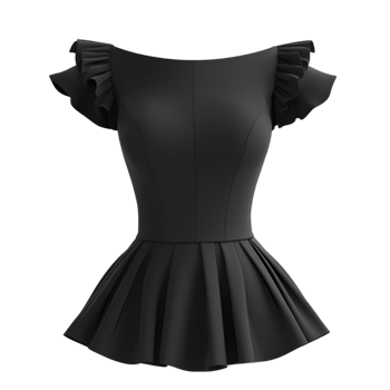 black Peplum top png