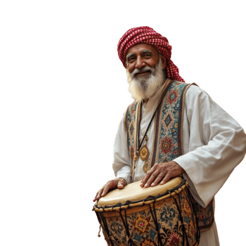 A man with a turban and a drum png