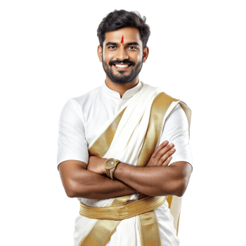 A man in a traditional indian outfit png