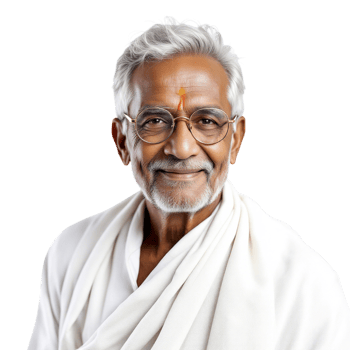 An old man with glasses and a white shirt png