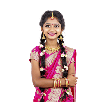 Indian girl in pink sari png