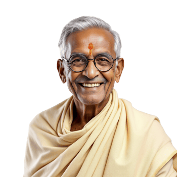 An old indian man with glasses and a beard png